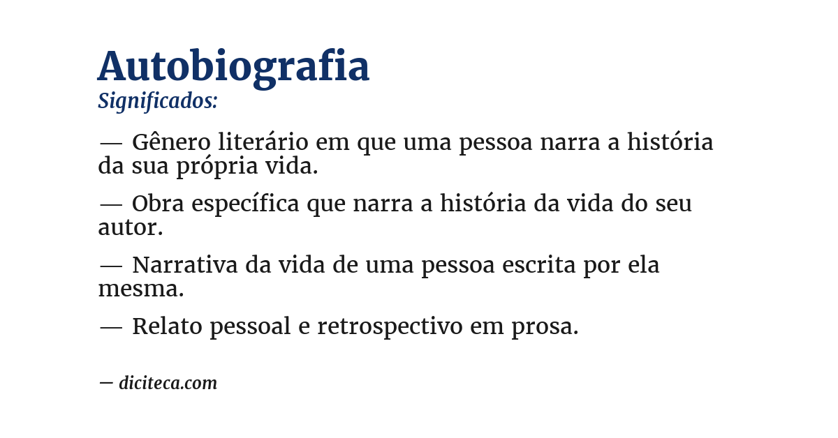 Significado de autobiografia