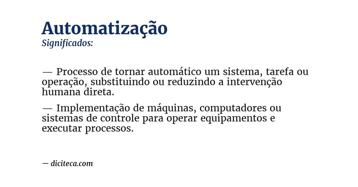 Significado de automatização