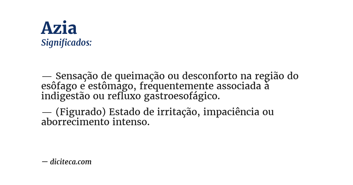 Significado de azia