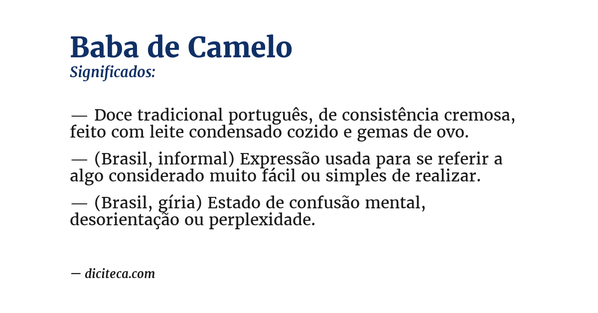 Significado de baba de camelo