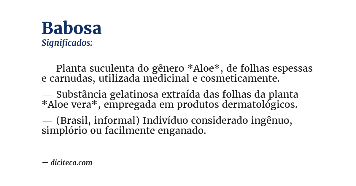 Significado de babosa