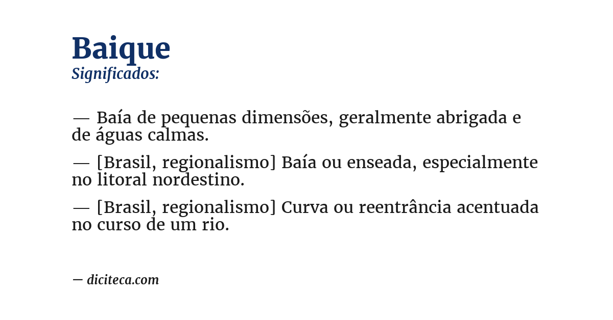 Significado de baique