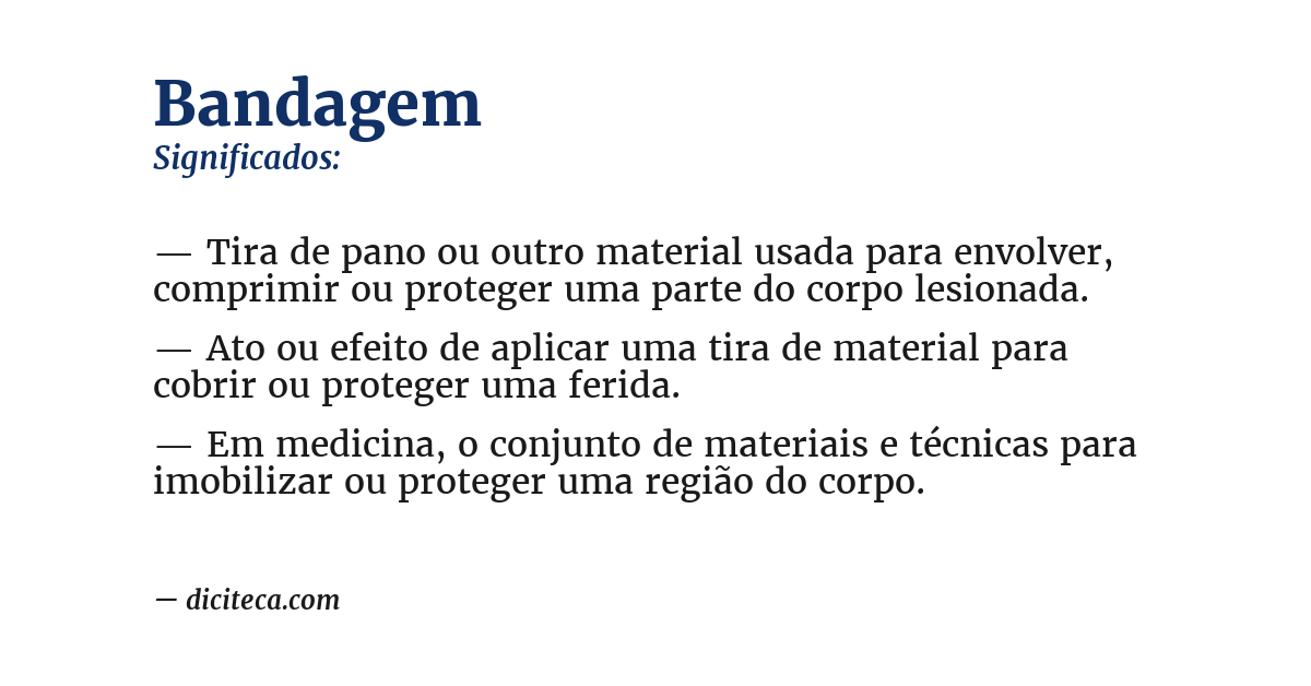 Significado de bandagem