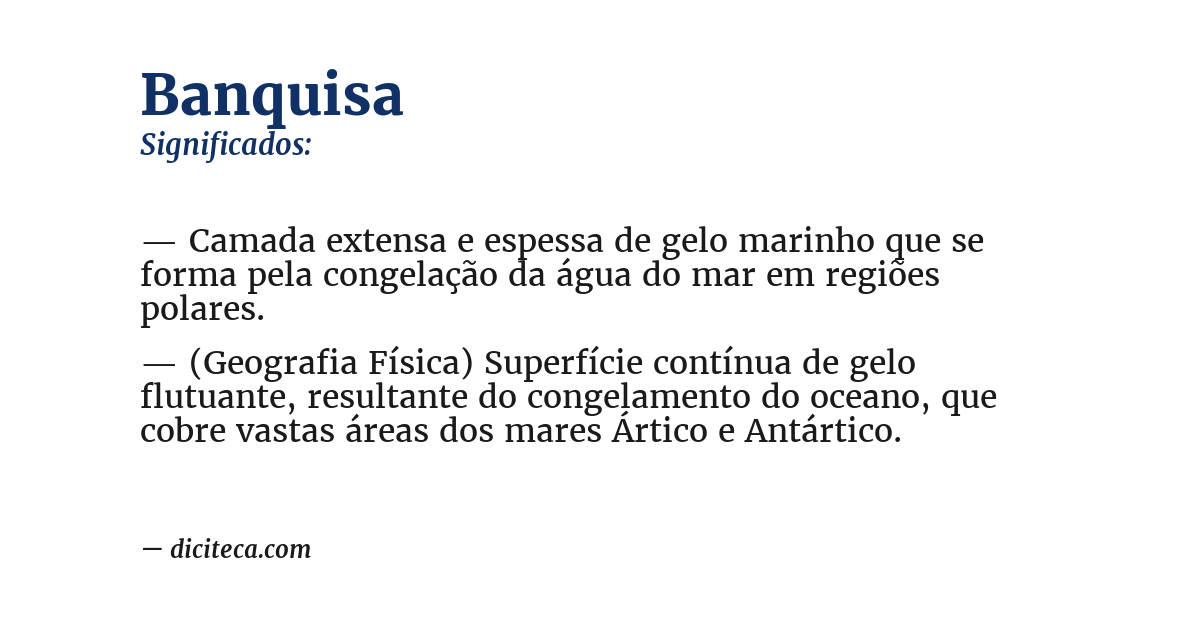 Significado de banquisa