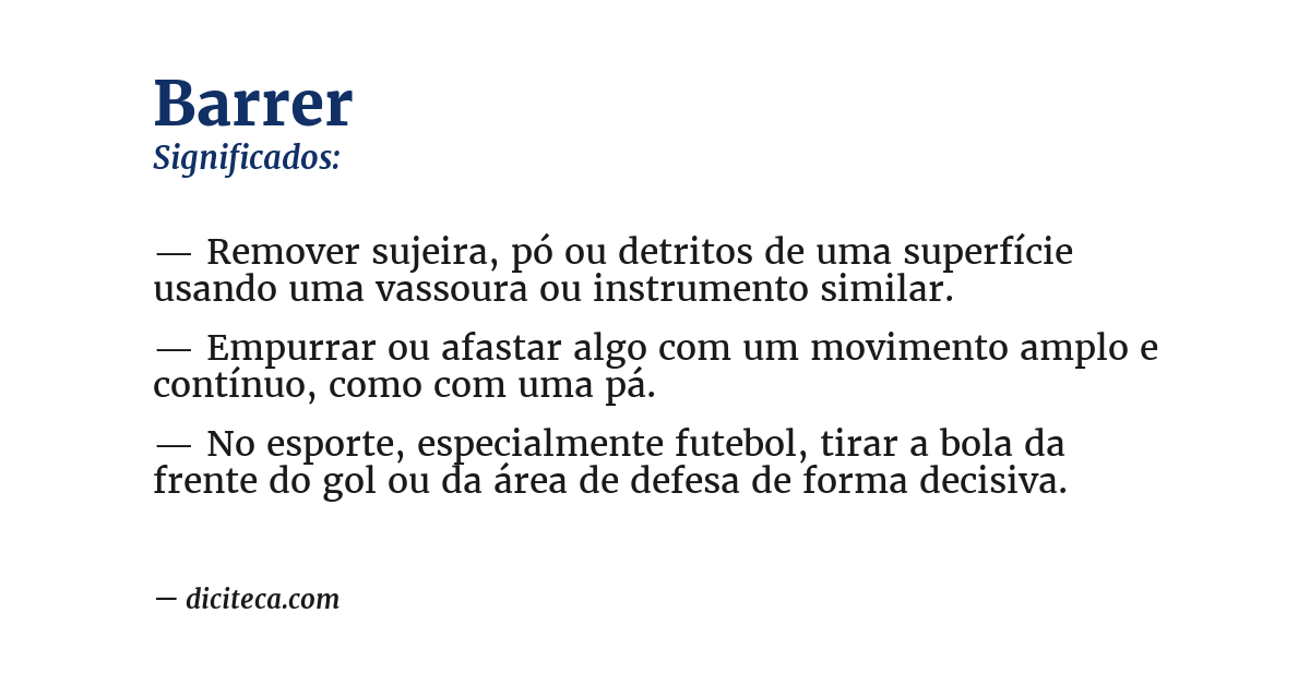 Significado de barrer