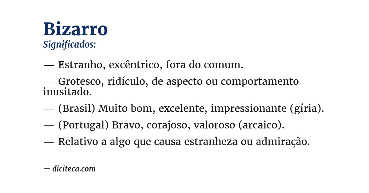 Significado de bizarro