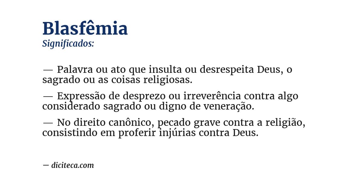 Significado de blasfêmia