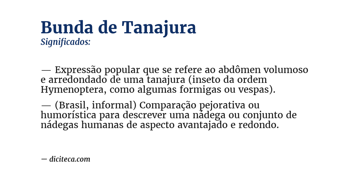 Significado de bunda de tanajura