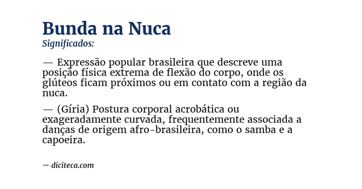 Significado de bunda na nuca