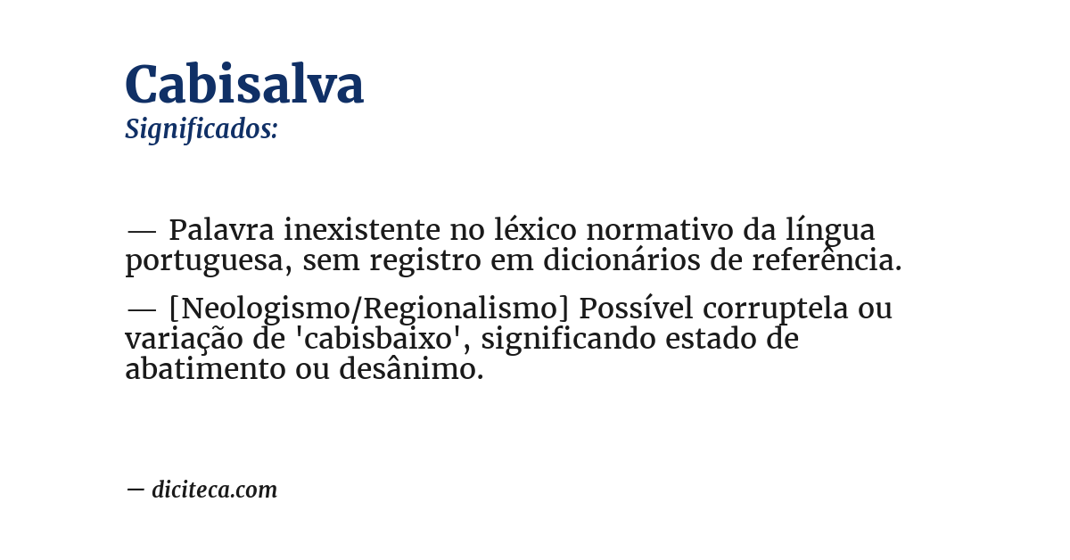 Significado de cabisalva