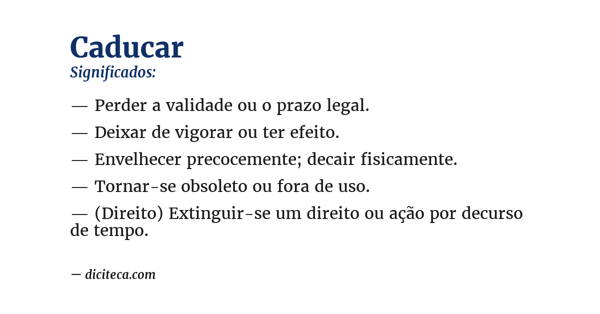 Significado de caducar