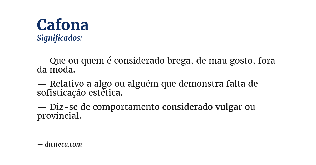 Significado de cafona