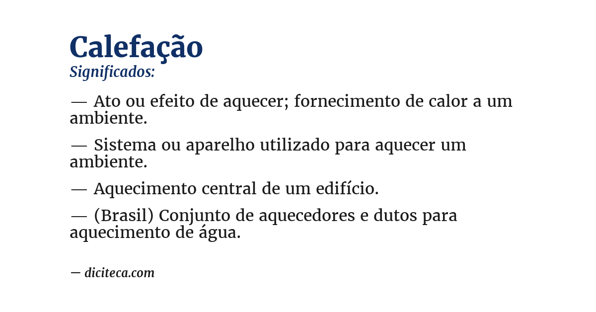 Significado de calefação