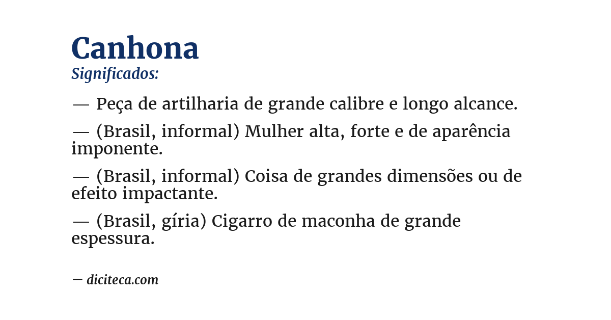 Significado de canhona