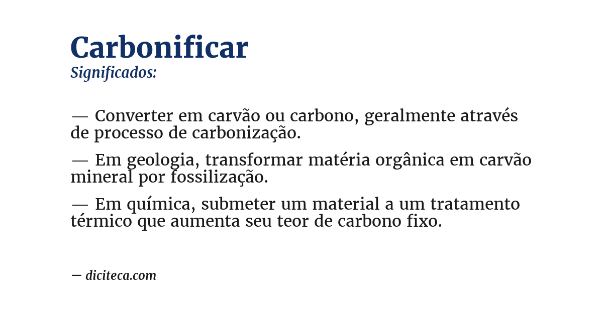 Significado de carbonificar