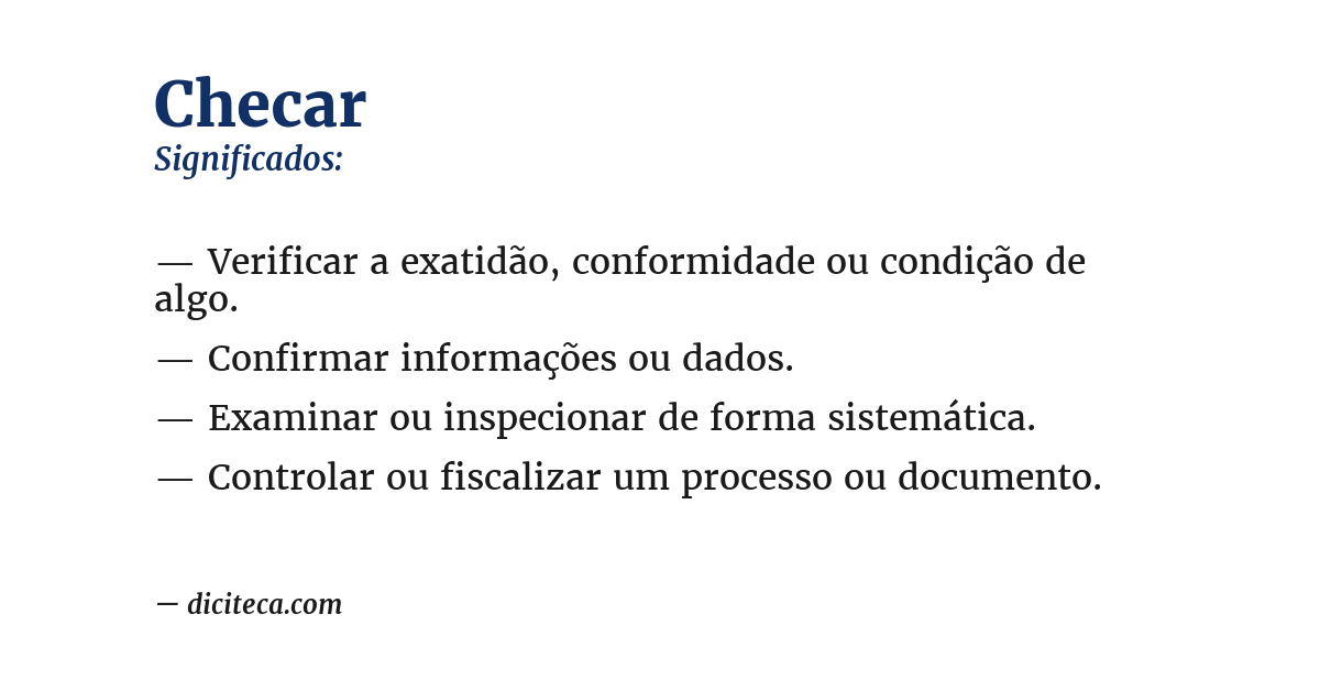 Significado de checar