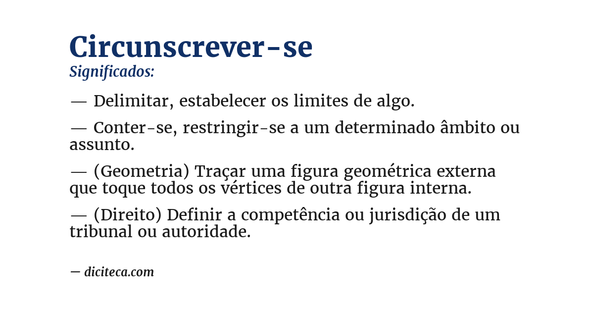 Significado de circunscrever-se