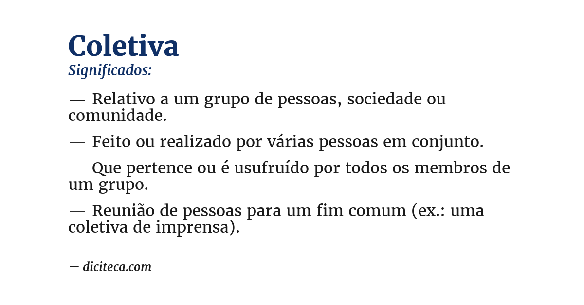Significado de coletiva