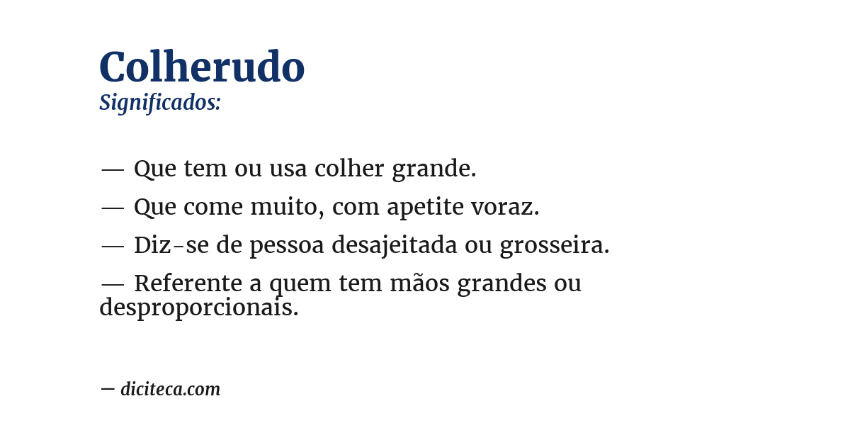 Significado de colherudo