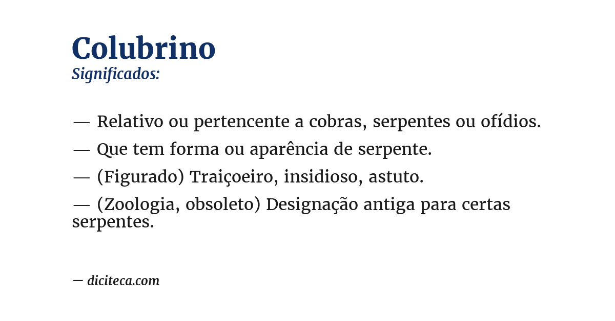 Significado de colubrino
