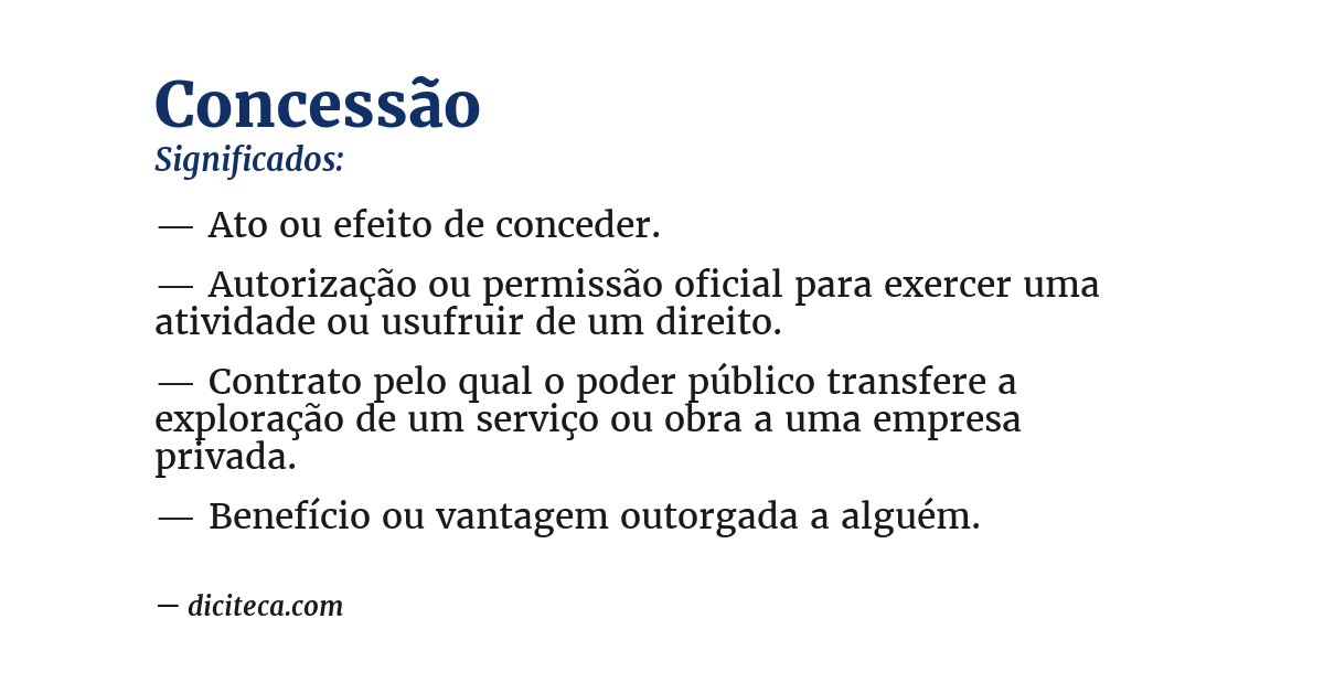 Significado de concessão