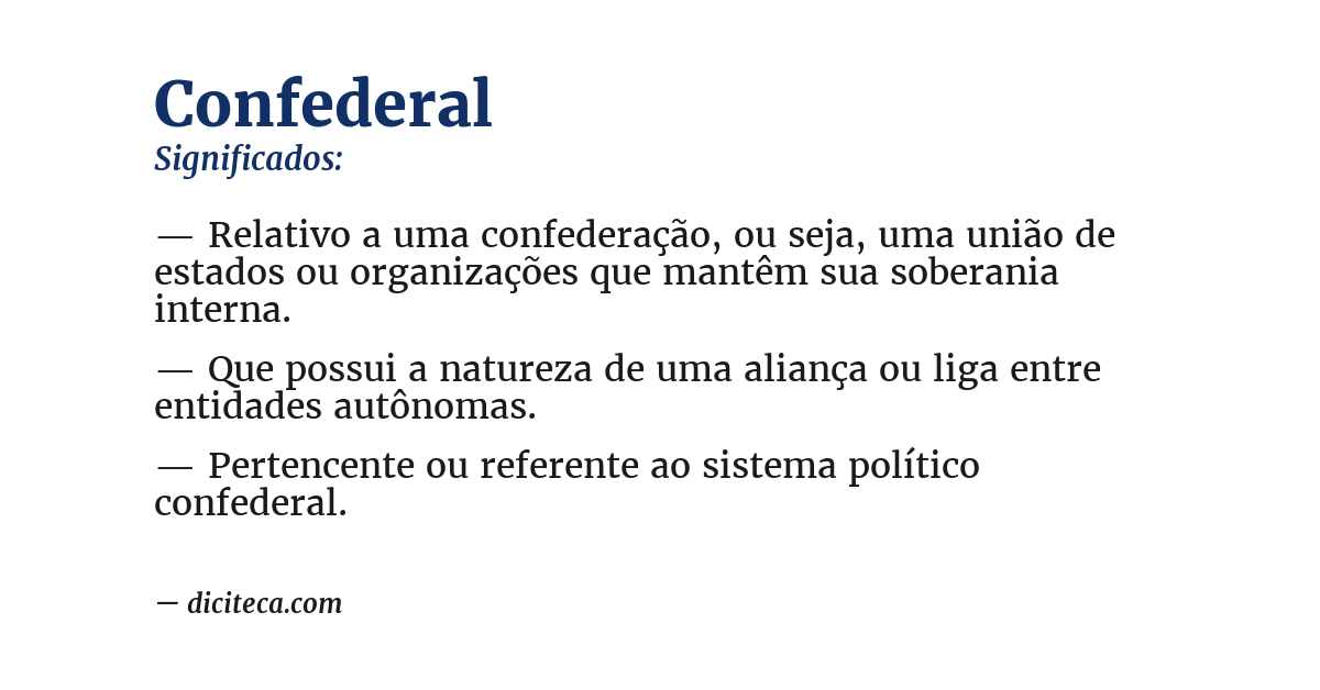 Significado de confederal