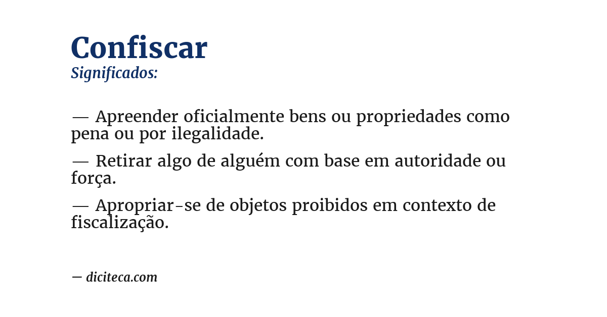 Significado de confiscar