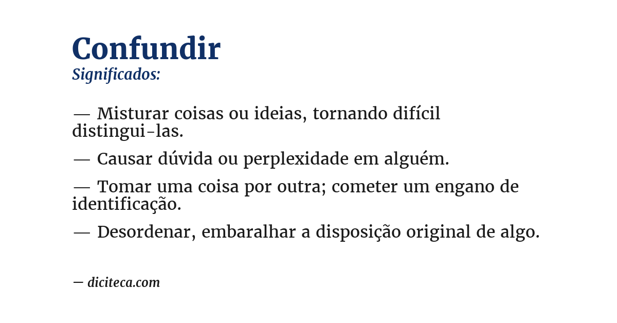 Significado de confundir