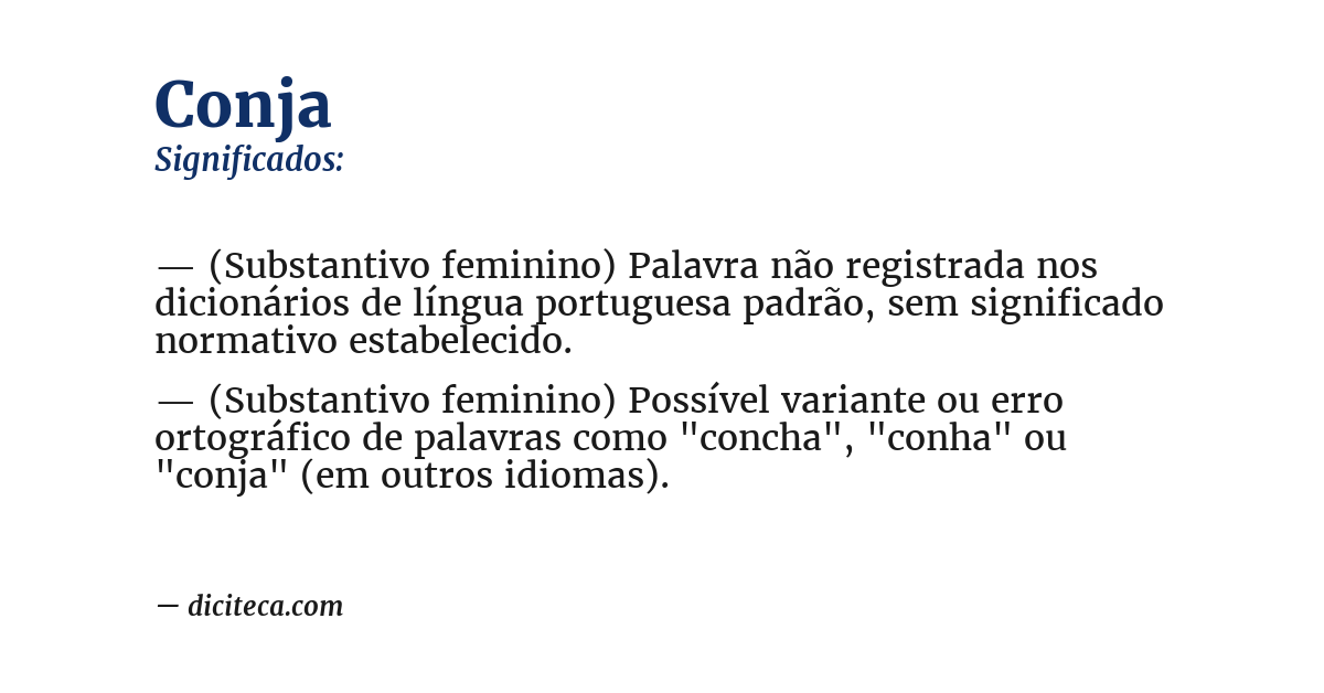 Significado de conja