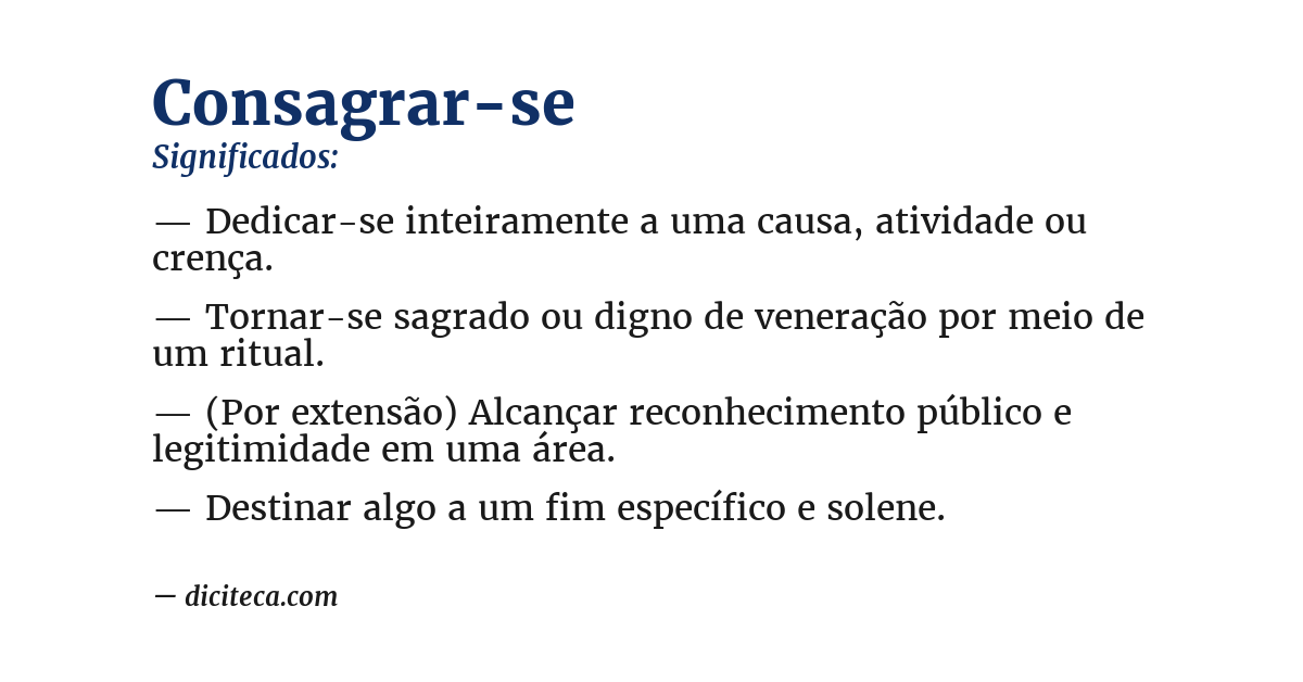 Significado de consagrar-se