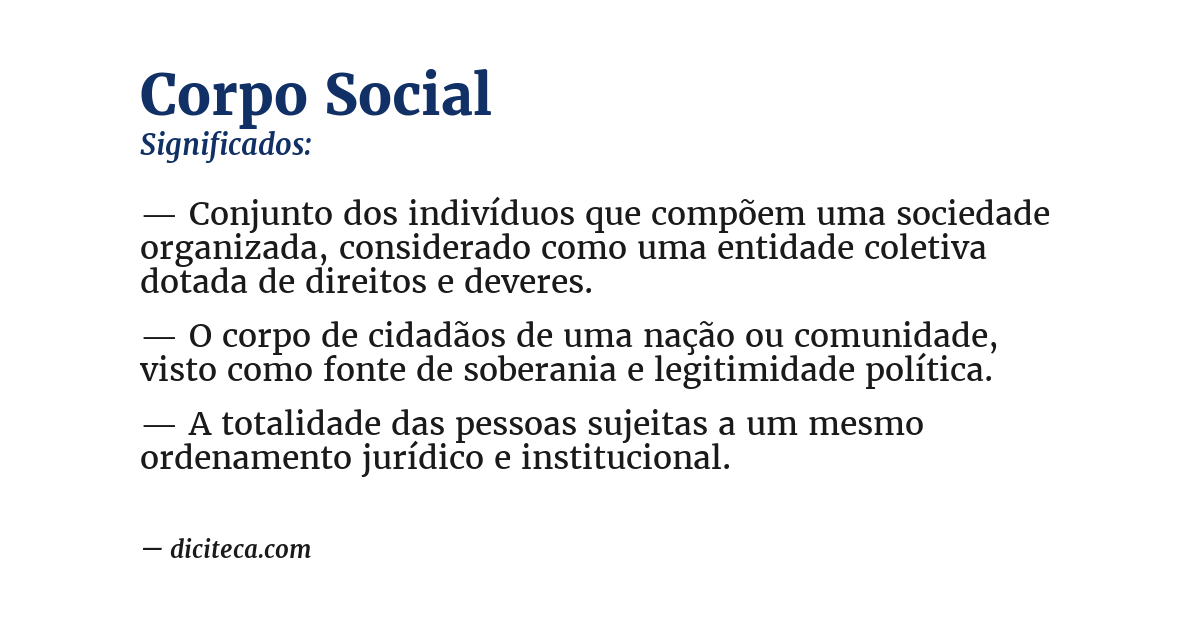 Significado de corpo social