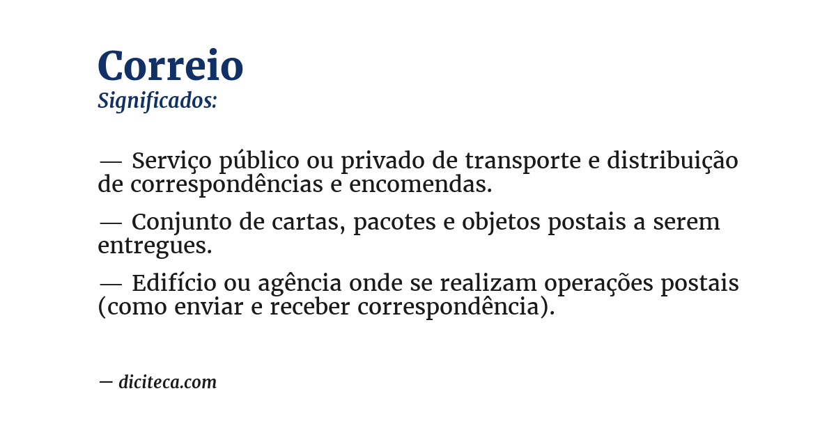 Significado de correio