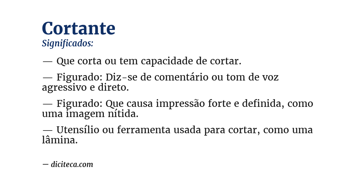 Significado de cortante