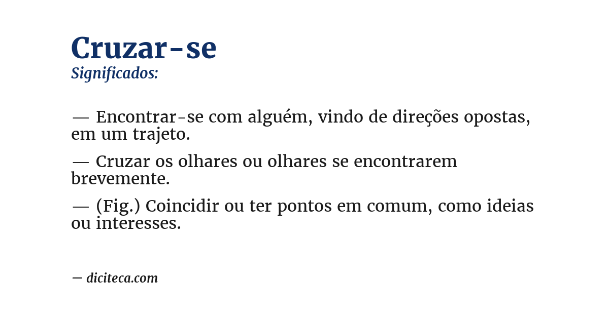 Significado de cruzar-se