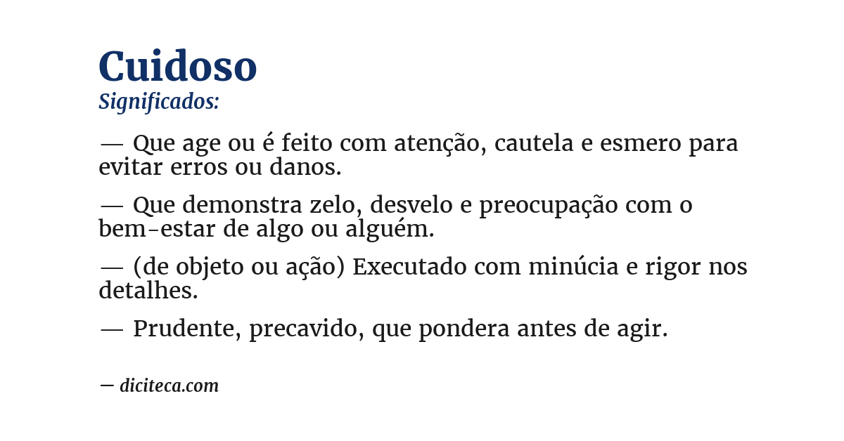 Significado de cuidoso