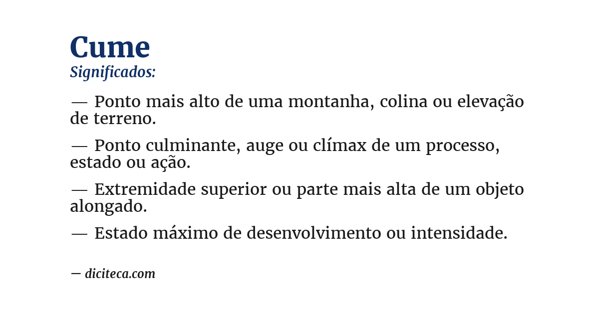 Significado de cume