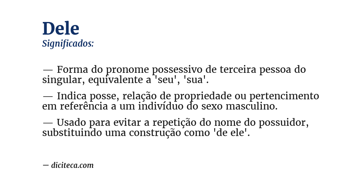 Significado de dele