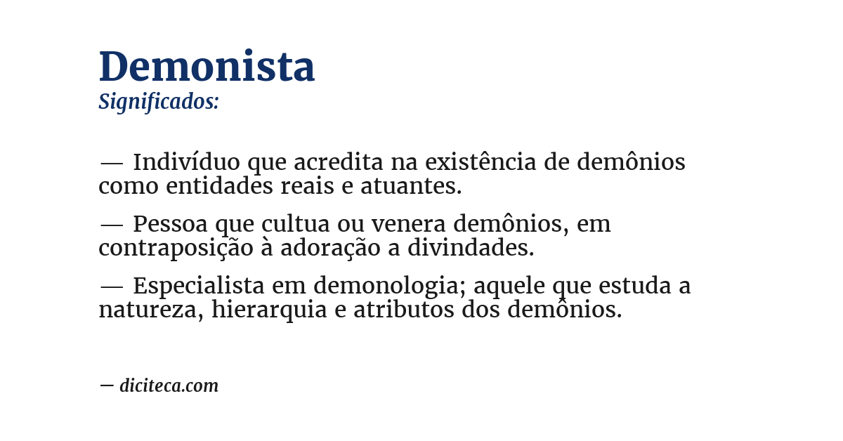 Significado de demonista