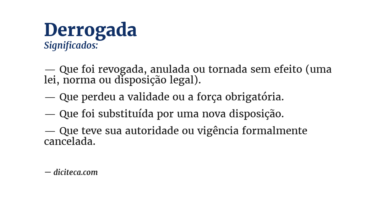 Significado de derrogada