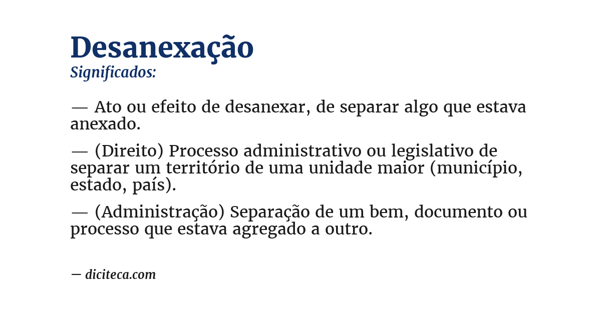 Significado de desanexação