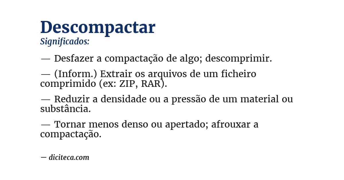 Significado de descompactar