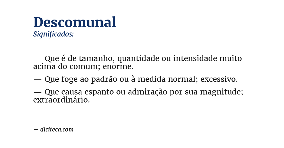 Significado de descomunal