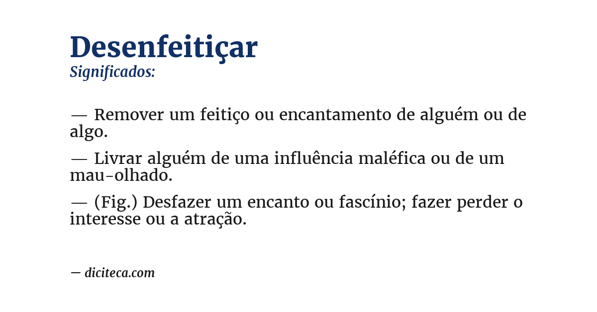 Significado de desenfeitiçar