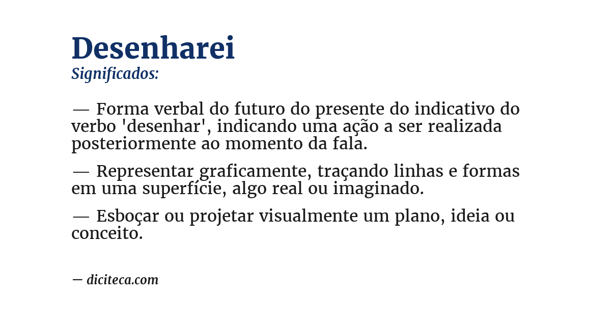 Significado de desenharei