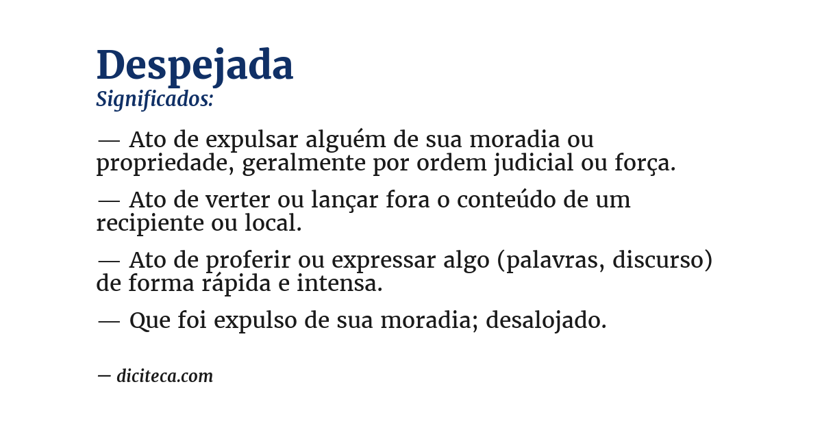Significado de despejada