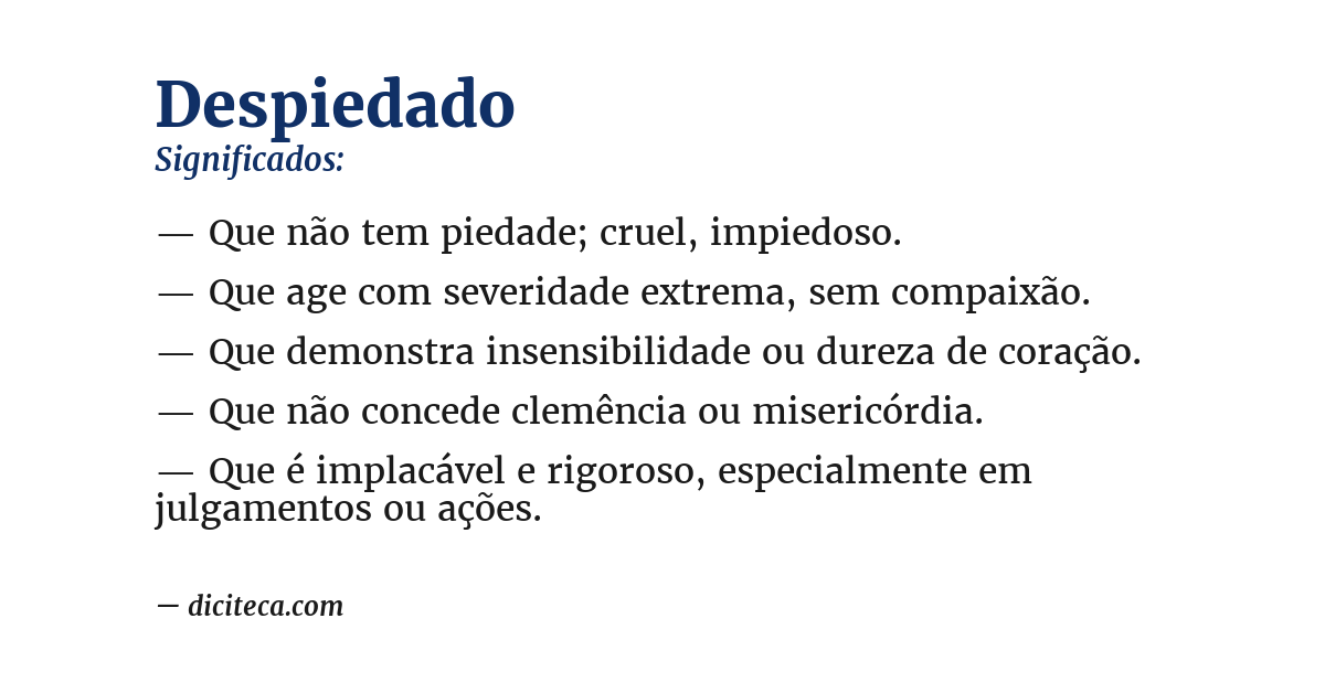 Significado de despiedado