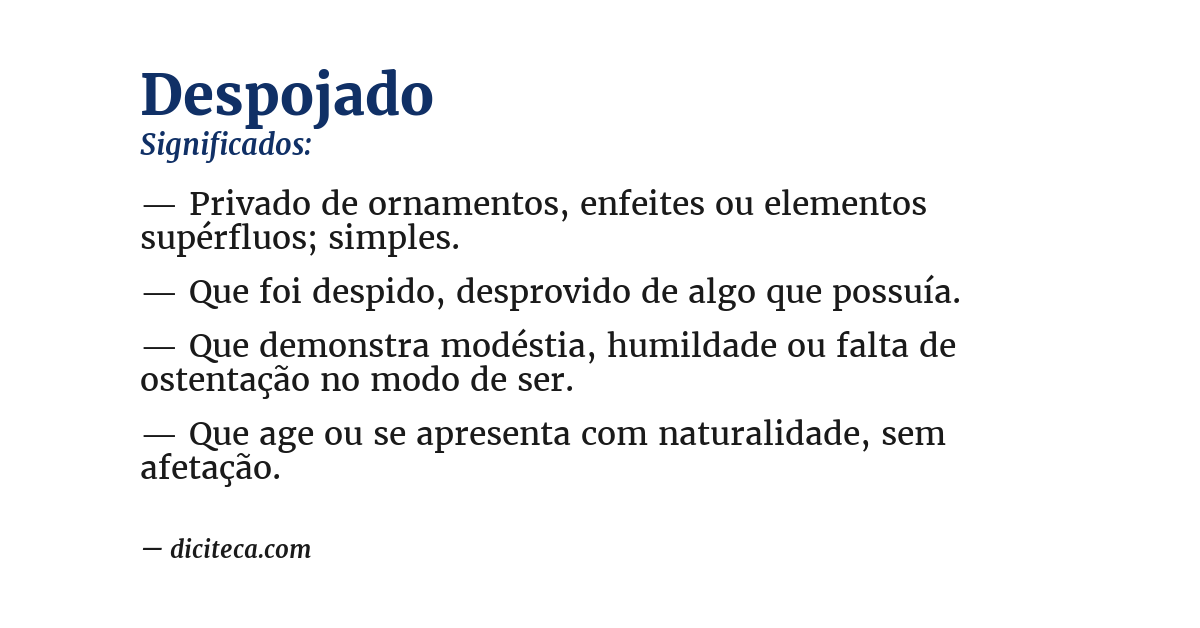 Significado de despojado