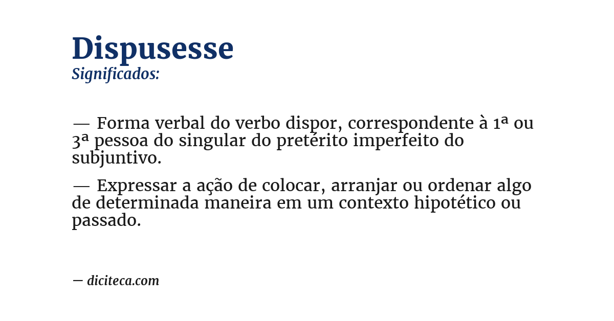 Significado de dispusesse