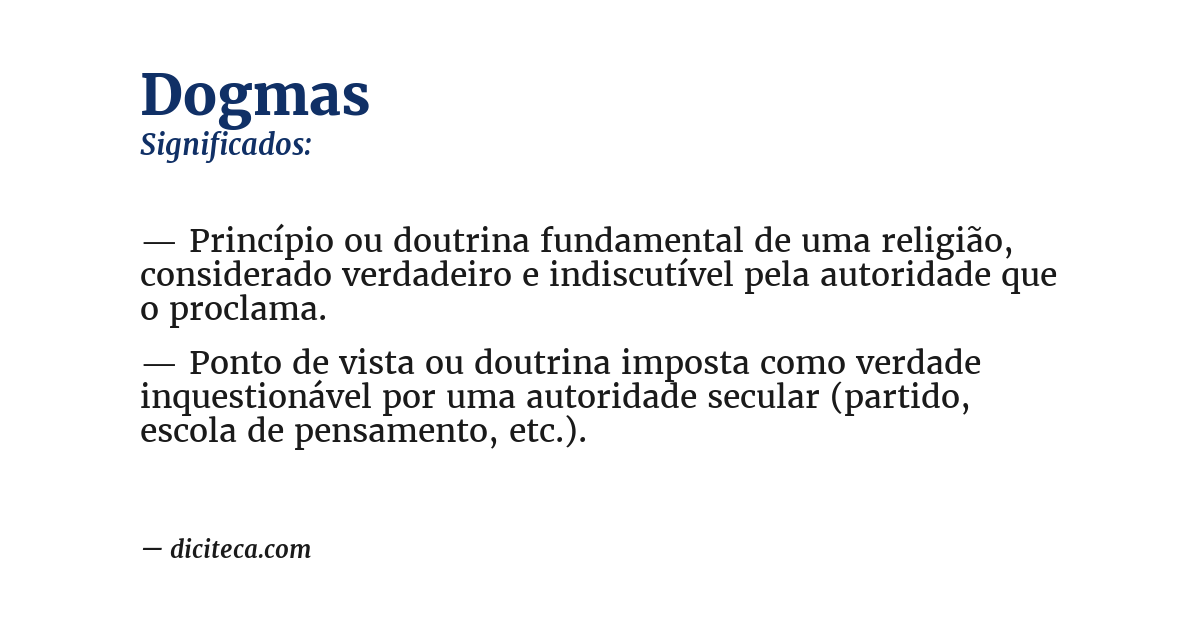 Significado de dogmas