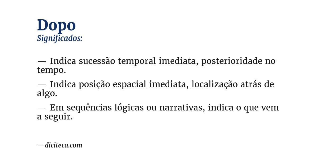 Significado de dopo